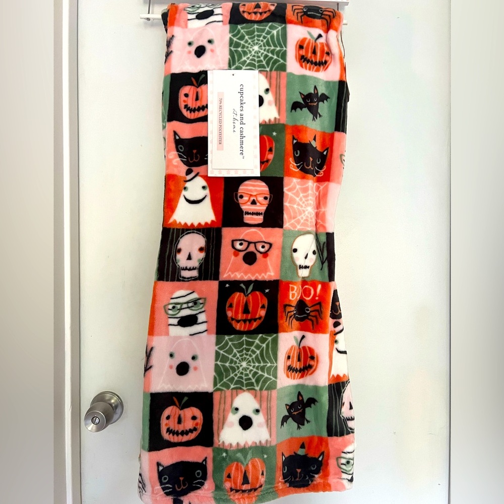 Cupcakes & Cashmere Halloween Block Throw Blanket